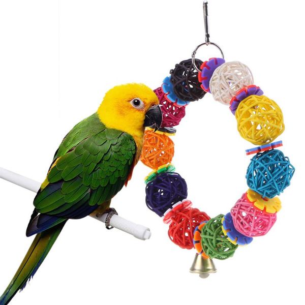 colorful birds parrot toys vine balls with bell pet bird bites climb chew hanging toy for cockatiel parakeet cage decoration
colorful birds parrot toys vine balls with bell pet bird bites climb chew hanging toy for cockatiel parakeet cage decoration