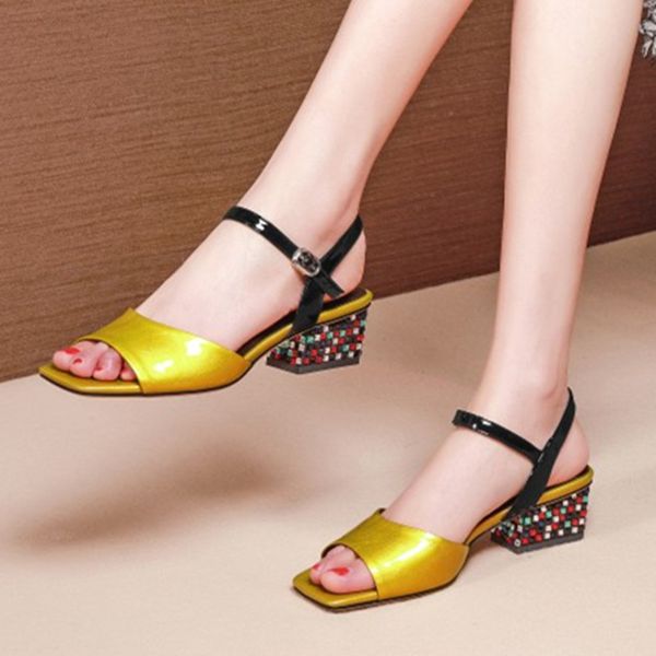 summer women sandals classic genuine leather crystal high heels buckle shoes woman party shoes, Black
summer women sandals classic genuine leather crystal high heels buckle shoes woman party shoes, Black