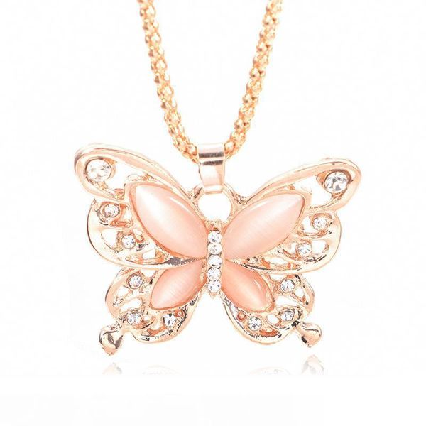 gold chain beautifully necklace fashion rose gold plated opal butterfly pendant necklace sweater chain gift charm butterfly necklace, Silver
gold chain beautifully necklace fashion rose gold plated opal butterfly pendant necklace sweater chain gift charm butterfly necklace, Silver