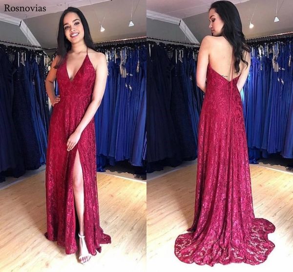 long side split lace prom dresses 2019 v neck sleeveless backless sweep train formal evening party dresses vestido de fiesta, White;black
long side split lace prom dresses 2019 v neck sleeveless backless sweep train formal evening party dresses vestido de fiesta, White;black