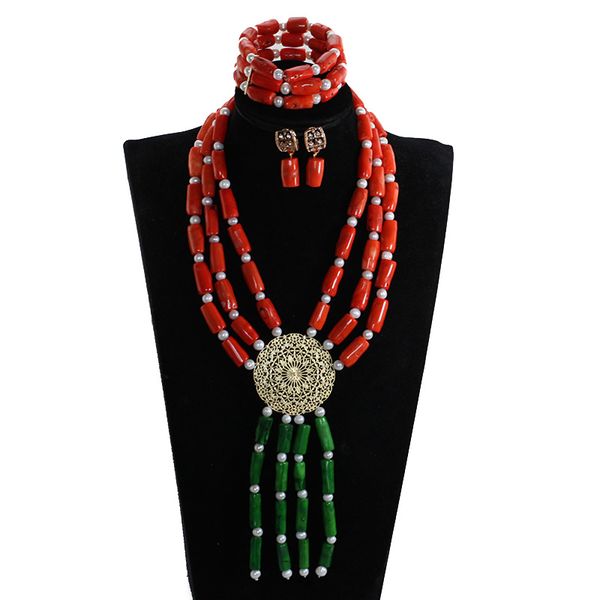 red and green coral beads necklace jewelry sets long pendant wedding jewelry gift accessories brides necklace set cg079, Silver
red and green coral beads necklace jewelry sets long pendant wedding jewelry gift accessories brides necklace set cg079, Silver