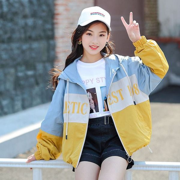 spring girl's hooded zipper coat 2020 new casual girls' jacket for 12 14 years old fanshion teenager windbreaker clothes, Blue;gray
spring girl's hooded zipper coat 2020 new casual girls' jacket for 12 14 years old fanshion teenager windbreaker clothes, Blue;gray