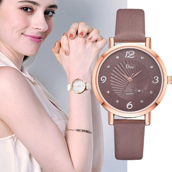 disu luxury fashion brand lady watch pu leather belt sun texture analog women clock simple quartz wrist watches montre homme, Slivery;brown
disu luxury fashion brand lady watch pu leather belt sun texture analog women clock simple quartz wrist watches montre homme, Slivery;brown