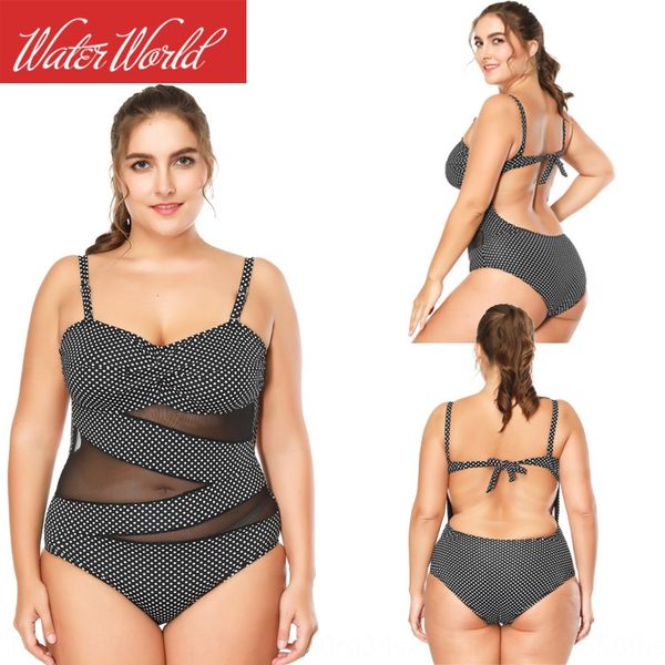 2019 one-piece swimsuit mesh polka dot stitching mesh fat woman large size swimsuit bikini bikini, White;black
2019 one-piece swimsuit mesh polka dot stitching mesh fat woman large size swimsuit bikini bikini, White;black