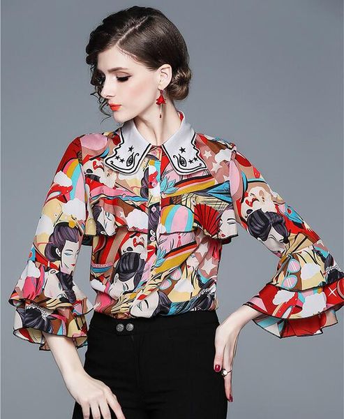 summer flora girl printing flare/bell sleeve blouses single-breast ol style white shirts lapel neck women shirts
summer flora girl printing flare/bell sleeve blouses single-breast ol style white shirts lapel neck women shirts