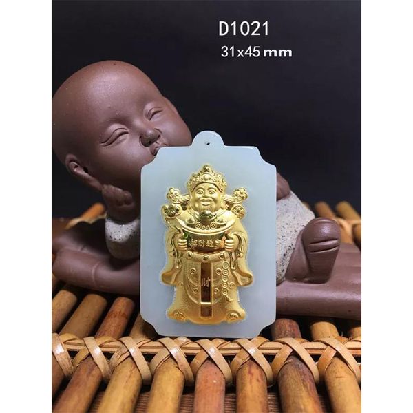 popular new arrival god of wealth gold inlaid jade pendant good luck necklace for men, Silver
popular new arrival god of wealth gold inlaid jade pendant good luck necklace for men, Silver