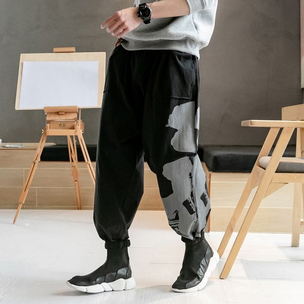 printing men streetwear harajuku harem pants 2019 mens chinese style vintage sweatpants male cotton linen joggers pants, Black
printing men streetwear harajuku harem pants 2019 mens chinese style vintage sweatpants male cotton linen joggers pants, Black