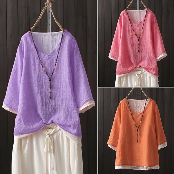 size plus womens summer blouse 2019 female fashion v neck shirts vintage half tunic layered baggy blusas s 5xl, White
size plus womens summer blouse 2019 female fashion v neck shirts vintage half tunic layered baggy blusas s 5xl, White