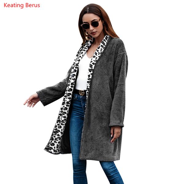 keating berus autumn winter women's fashion leopard print collar long pure color warm long sleeve woollen coat ladies, Black
keating berus autumn winter women's fashion leopard print collar long pure color warm long sleeve woollen coat ladies, Black
