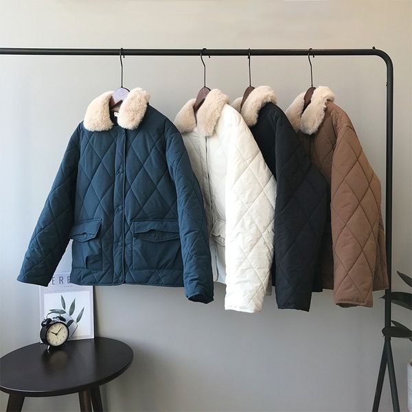 women's down & parkas cotton coat 2021 winter korean like collar retro women jacket space female, Black
women's down & parkas cotton coat 2021 winter korean like collar retro women jacket space female, Black