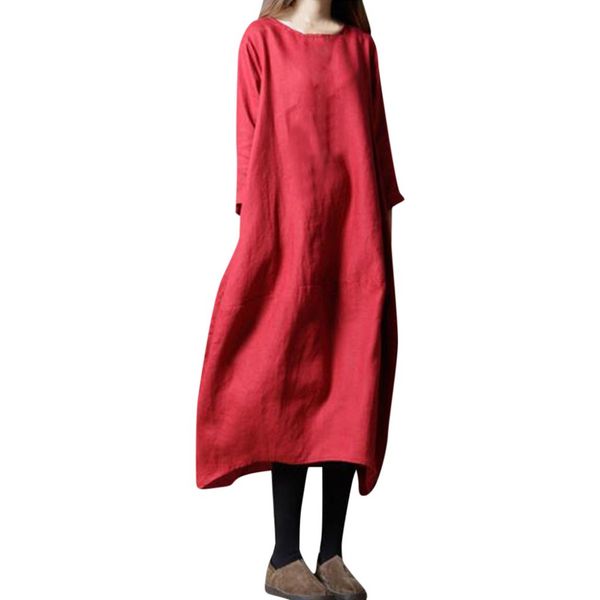 dress women 2019 new arrival casual linen solid national style loose plus size long sleeve round neck dresses summer vestidos, Black;gray
dress women 2019 new arrival casual linen solid national style loose plus size long sleeve round neck dresses summer vestidos, Black;gray