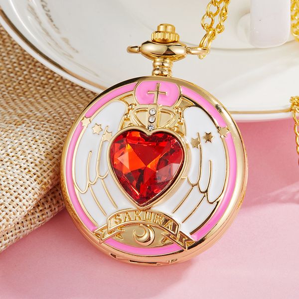 pink gold lovely sakura magic array pocket watch boy girl child cosplay rhinestone scepter quartz pocket watches necklace chain, Slivery;golden
pink gold lovely sakura magic array pocket watch boy girl child cosplay rhinestone scepter quartz pocket watches necklace chain, Slivery;golden