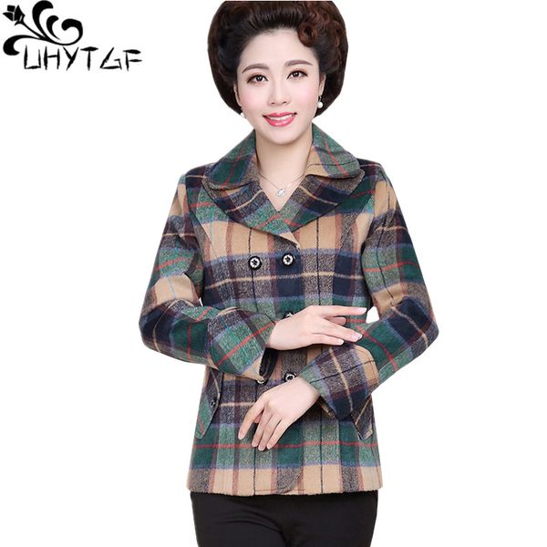 uhytgf female jacket fashion plaid thin short coat double-breasted slim spring autumn coat women's 4xl plus size jacket 349, Black;brown
uhytgf female jacket fashion plaid thin short coat double-breasted slim spring autumn coat women's 4xl plus size jacket 349, Black;brown