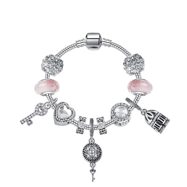 2021 new vintage bracelet women with key heart royal court pendants fashion bracelet diy simple jewelry european&american alloy+copper pouch, Golden;silver
2021 new vintage bracelet women with key heart royal court pendants fashion bracelet diy simple jewelry european&american alloy+copper pouch, Golden;silver
