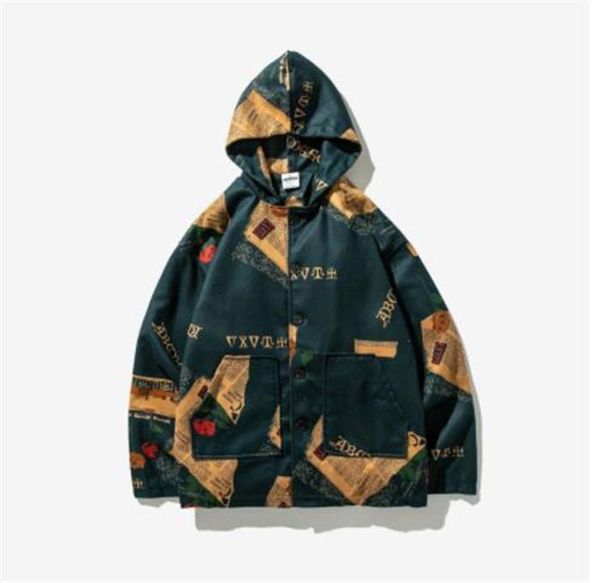 mens new desinger retro jackets long sleeve hooded floral newspaper print fashion style homme clothing casual apparel, Black;brown
mens new desinger retro jackets long sleeve hooded floral newspaper print fashion style homme clothing casual apparel, Black;brown