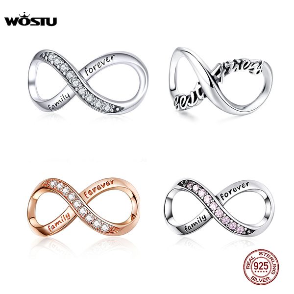 wostu real 925 sterling silver infinity love charms forever family bead fit original bracelet pendant zircon jewelry fic1146, Bronze;silver
wostu real 925 sterling silver infinity love charms forever family bead fit original bracelet pendant zircon jewelry fic1146, Bronze;silver