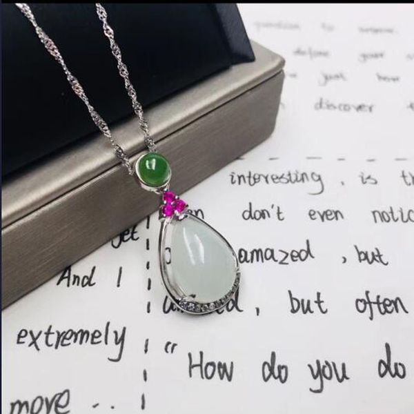 real 925 silver white хотан jade water drop лаки подвеска + цепи ожерелье для женщин изящных ювелирных изделий
real 925 silver white хотан jade water drop лаки подвеска + цепи ожерелье для женщин изящных ювелирных изделий