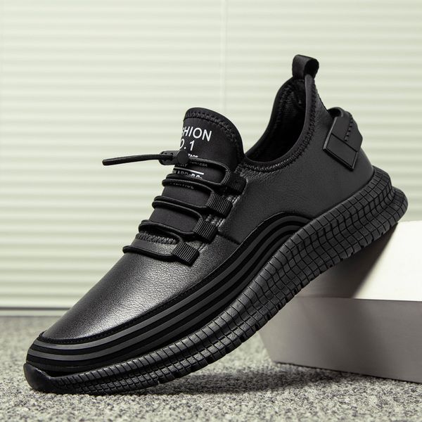 new men's fashion sneakers casual shoes trainers lace-up leather flat shoes for men, Black
new men's fashion sneakers casual shoes trainers lace-up leather flat shoes for men, Black
