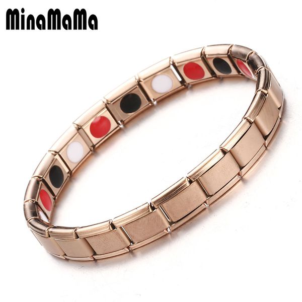rose gold black color stainless steel germanium magnetic bracelet for women men healing jewelry bio energy elastic bracelets
rose gold black color stainless steel germanium magnetic bracelet for women men healing jewelry bio energy elastic bracelets