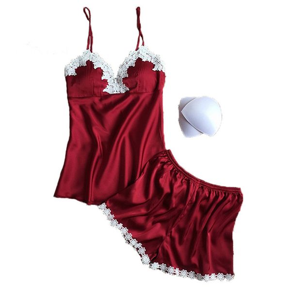 women's lace silk satin pajamas sets 2017 new design short pants pyjamas sets v-neck suspenders pijamas, Black;red
women's lace silk satin pajamas sets 2017 new design short pants pyjamas sets v-neck suspenders pijamas, Black;red