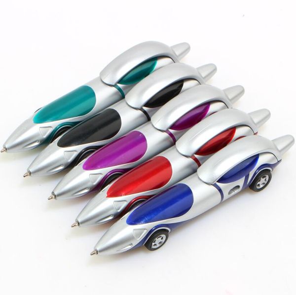 Funny Novelty Design Ballpoint Pen Racing Cartoon Car Child Kids Toy Gift Shape Office Child Kids Toy Drawing Toys 6 Colors Ing
