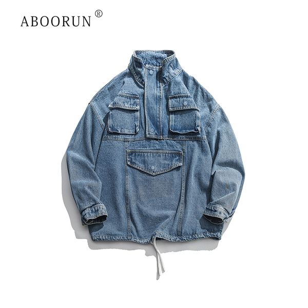 aboorun men's japanese denim jackets multi pockets pullover denim jackets retro loose jeans coat for male r1340, Tan;black
aboorun men's japanese denim jackets multi pockets pullover denim jackets retro loose jeans coat for male r1340, Tan;black