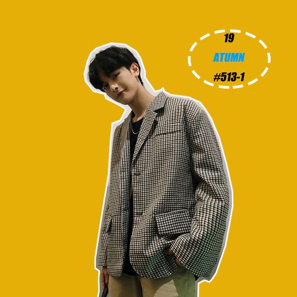 2019 autumn new korean men's japanese cotton loose large size tide brand lattice houndstooth couple solid color business suit, White;black
2019 autumn new korean men's japanese cotton loose large size tide brand lattice houndstooth couple solid color business suit, White;black