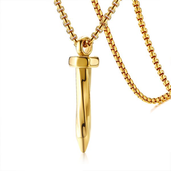 Gold Color Fashion Men's Stainless Steel Nail Pendant Necklace Link Chain Necklace Jewelry Gift for Men Boys J1077
Gold Color Fashion Men's Stainless Steel Nail Pendant Necklace Link Chain Necklace Jewelry Gift for Men Boys J1077
