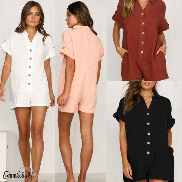 rompers womens jumpsuit 2020 lady turn down neck short sleeve single-breasted pockets bodycon bodysuit slim short playsuits, Black;white
rompers womens jumpsuit 2020 lady turn down neck short sleeve single-breasted pockets bodycon bodysuit slim short playsuits, Black;white