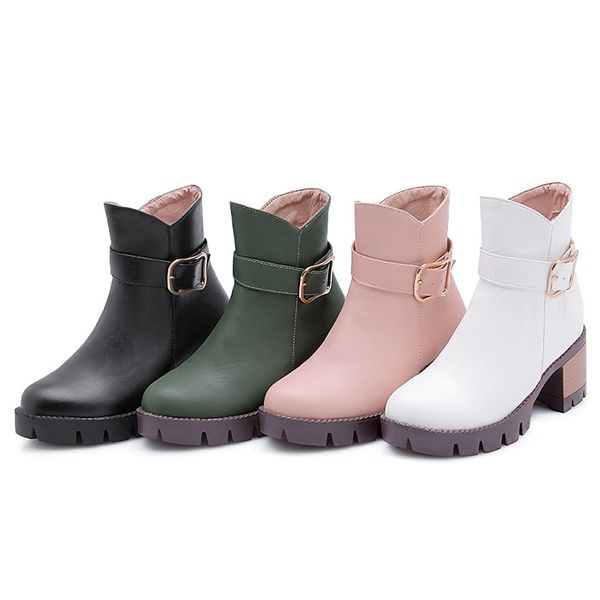 women ankle boots women's casual bare double buckle boots square square heel ankle short booties comfortable au7, Black
women ankle boots women's casual bare double buckle boots square square heel ankle short booties comfortable au7, Black