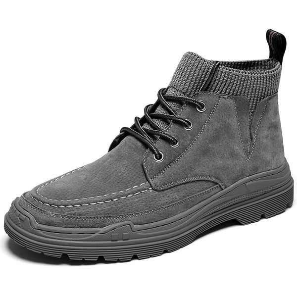 men's boots leather pigskin breathable fashion casual men's shoes trend socks shoes work comfortable, Black
men's boots leather pigskin breathable fashion casual men's shoes trend socks shoes work comfortable, Black
