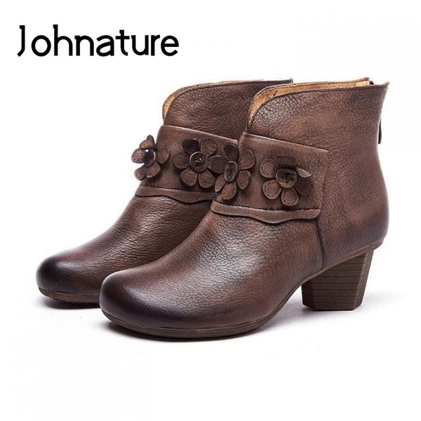 johnature platform boots 2019 new autumn winter genuine leather women shoes zip handmade round toe floral sewing ankle boots, Black
johnature platform boots 2019 new autumn winter genuine leather women shoes zip handmade round toe floral sewing ankle boots, Black