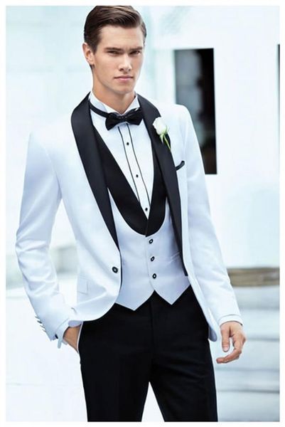 recommend stylish shawl collar slim fit white groom tuxedos men's wedding dresses prom clothing (jacket+pants+vest, White;black
recommend stylish shawl collar slim fit white groom tuxedos men's wedding dresses prom clothing (jacket+pants+vest, White;black