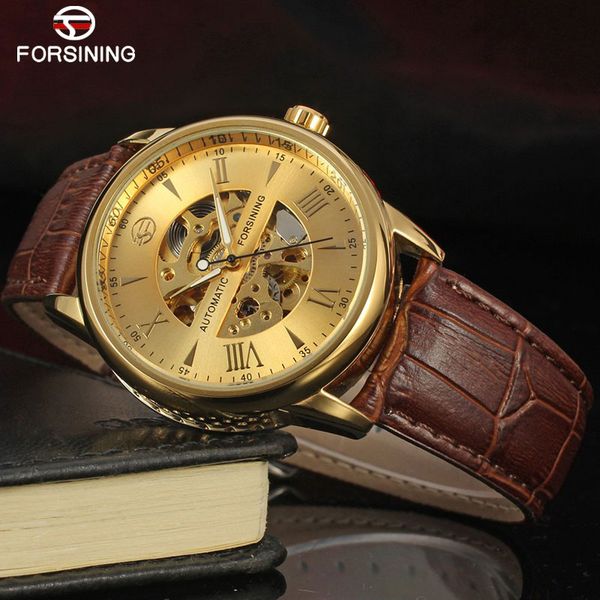 forsining classic fashion mens watches tourbillion gold color automatic mechanical watch men clock, Slivery;brown
forsining classic fashion mens watches tourbillion gold color automatic mechanical watch men clock, Slivery;brown