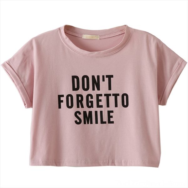 round collar pink short-sleeved cotton cloth cotton cloth women's t-shirt short women's navel t-shirt, White
round collar pink short-sleeved cotton cloth cotton cloth women's t-shirt short women's navel t-shirt, White
