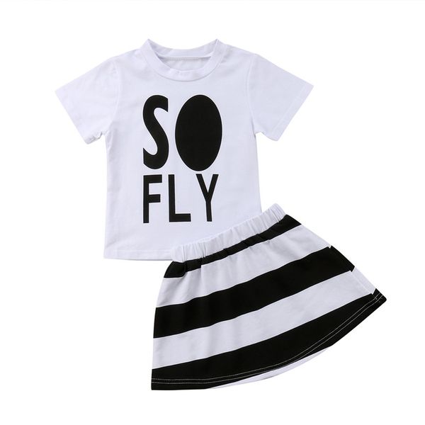 toddler kids baby girls clothes round neck short sleeve letter print pullover summer striped skirts 2pc cotton cute outfits, White
toddler kids baby girls clothes round neck short sleeve letter print pullover summer striped skirts 2pc cotton cute outfits, White