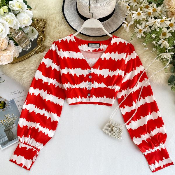 ins women's autumn 2019 new print short crop lady slim v neck clothing blusas femininas elegante blouse j926, White
ins women's autumn 2019 new print short crop lady slim v neck clothing blusas femininas elegante blouse j926, White