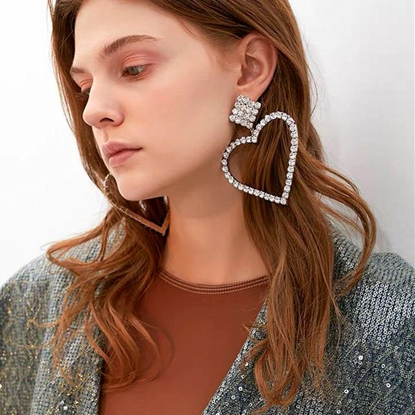 shiny rhinestone heart pendant big dangle drop earrings for women fashion jewelry boho maxi collection earrings accessories, Silver
shiny rhinestone heart pendant big dangle drop earrings for women fashion jewelry boho maxi collection earrings accessories, Silver