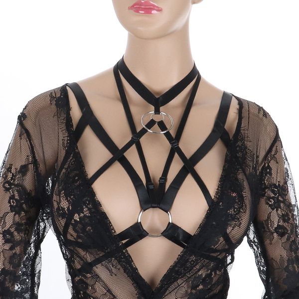 women's harness bra 90's cupless body harness cage bra gothic fetish bondage club wear teddy lingerie black, Black;white
women's harness bra 90's cupless body harness cage bra gothic fetish bondage club wear teddy lingerie black, Black;white