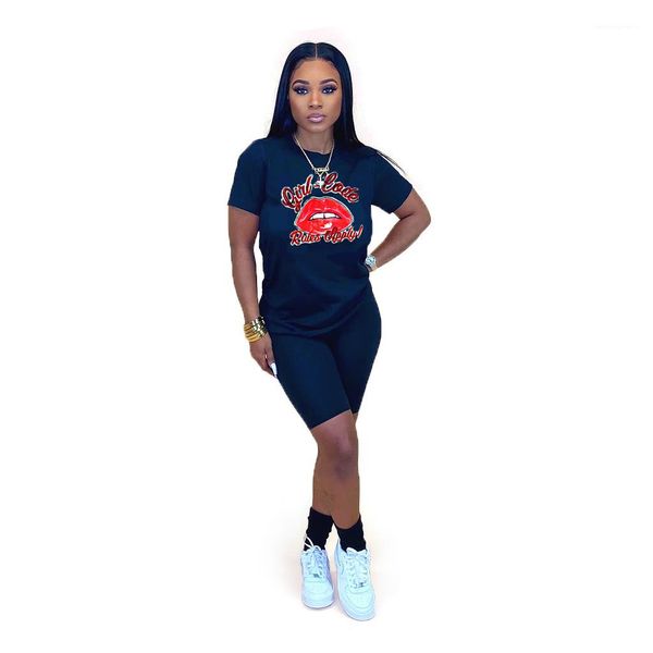 lips floral summer womens designer tracksuits short sleeve knee length skinny 2pcs letter high street fashion streetwear, Gray
lips floral summer womens designer tracksuits short sleeve knee length skinny 2pcs letter high street fashion streetwear, Gray