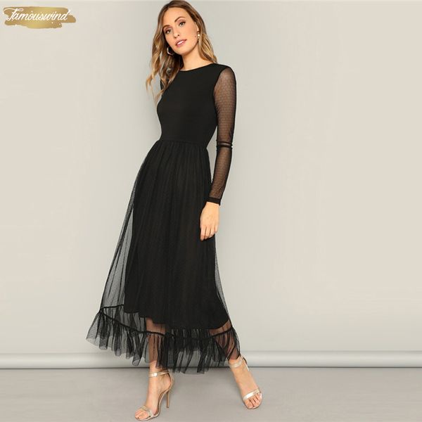 fit and flare dresses overlay ruffle hem dress women casual 2019 summer round neck long sleeve high waist mesh, Black;gray
fit and flare dresses overlay ruffle hem dress women casual 2019 summer round neck long sleeve high waist mesh, Black;gray