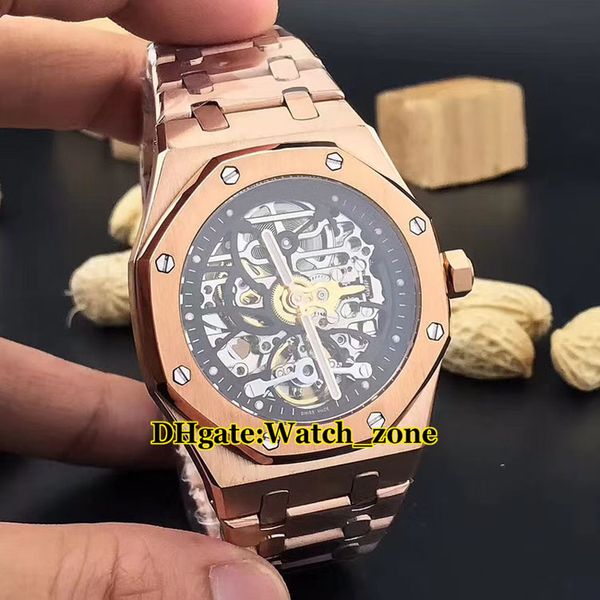 new 42mm 26518or skeleton tourbillon automatic carved movement mens watch rose gold case stainless steel band watches watch_zone, Slivery;brown
new 42mm 26518or skeleton tourbillon automatic carved movement mens watch rose gold case stainless steel band watches watch_zone, Slivery;brown