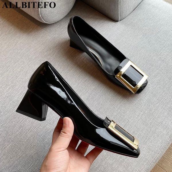 allbitefo metal decoration real genuine leather women heels shoes fashon leisure thick heel high heel shoes high heels women, Black 
allbitefo metal decoration real genuine leather women heels shoes fashon leisure thick heel high heel shoes high heels women, Black