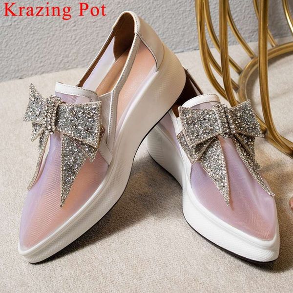 krazing pot well-ventilated pointed toe slip on loafers crystals decoration butterfly-knot mesh loafers vulcanized shoes l01 y200424, Black
krazing pot well-ventilated pointed toe slip on loafers crystals decoration butterfly-knot mesh loafers vulcanized shoes l01 y200424, Black