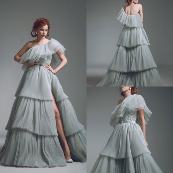 elegant zuhair murad prom dresses long one shoulder backless abito tulle ruffles a line split special occasion dresses formal wear, Black
elegant zuhair murad prom dresses long one shoulder backless abito tulle ruffles a line split special occasion dresses formal wear, Black