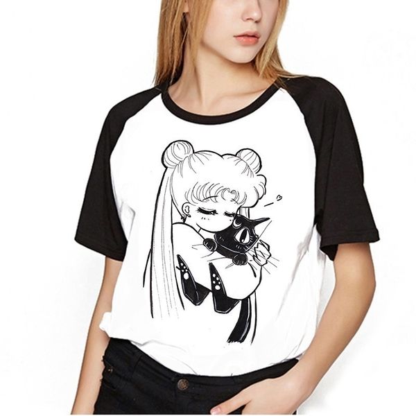 sailor moon shirt clothes women kawaii t-shirts harajuku sailor moon cat tshirt short sleeve plus size tee shirt femme, White
sailor moon shirt clothes women kawaii t-shirts harajuku sailor moon cat tshirt short sleeve plus size tee shirt femme, White
