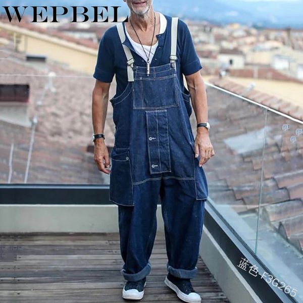 wepbel fashion jeans casual men's full length straps jeans pocket button loose straight denim pants, Blue
wepbel fashion jeans casual men's full length straps jeans pocket button loose straight denim pants, Blue
