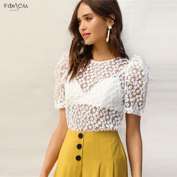 Sexy White Knot Back Puff Sleeve Embroidery Floral Mesh Sheer Women Without Bra Summer Elegant Tops Puff Sleeve Blouse And Blouses
Sexy White Knot Back Puff Sleeve Embroidery Floral Mesh Sheer Women Without Bra Summer Elegant Tops Puff Sleeve Blouse And Blouses