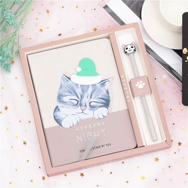 1 set creative student gifts kawaii pink and blue cartoon cat notebook journey/travel girl's secret diary book with a cute pen, Purple;pink
1 set creative student gifts kawaii pink and blue cartoon cat notebook journey/travel girl's secret diary book with a cute pen, Purple;pink