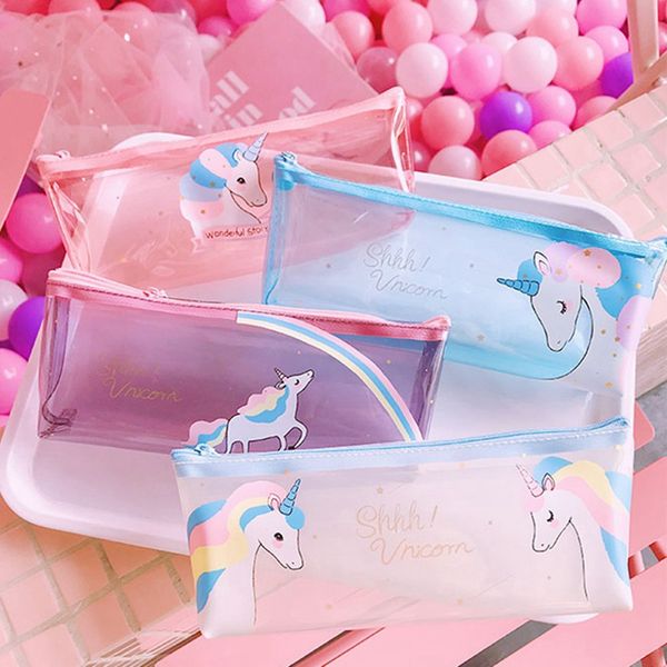 unicorn pencil case transparent pvc cartoon cute pencil bag for kids girls gift office school supplies
unicorn pencil case transparent pvc cartoon cute pencil bag for kids girls gift office school supplies